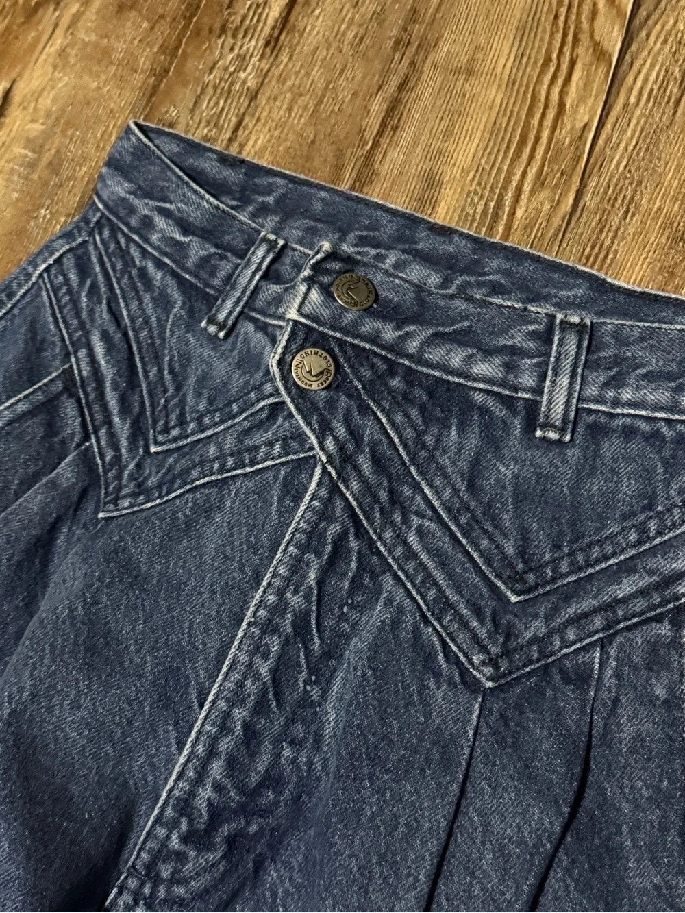 Vintage Rocky Mountain Straight Leg Jeans Women's 7/28 Two Button 90s Bareback